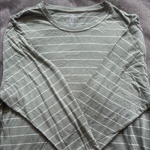 Free Fly Green Striped Long Sleeve Shirt